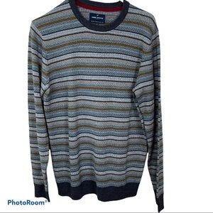 🥑5/$25 Daniel Hechter Paris mens striped crewneck sweater sz Small